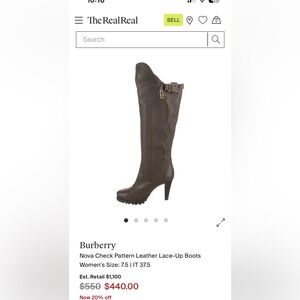 Burberry Women’s Size 39 Leather Brown Leather Boots Made In Italy